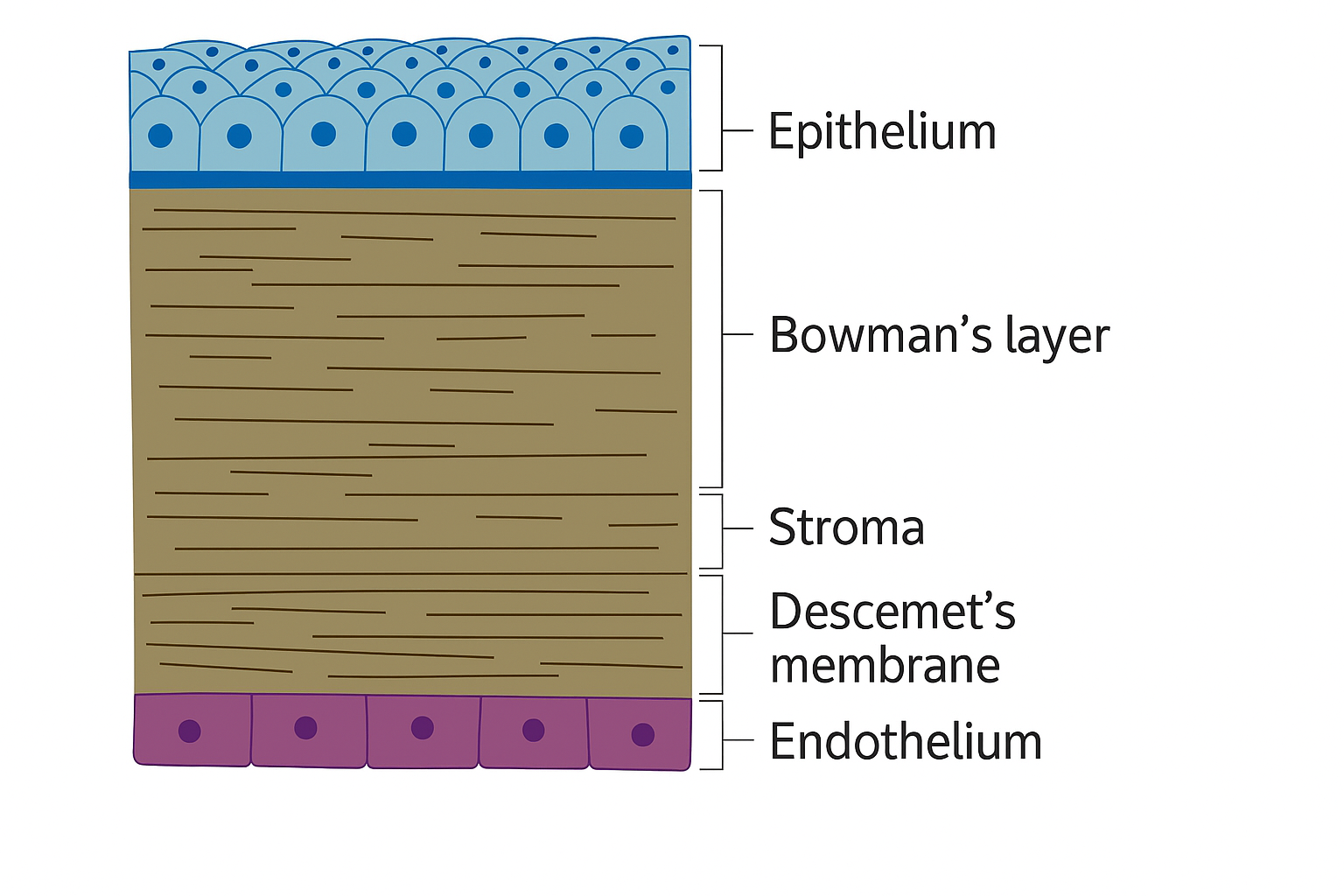 Cross–section of the cornea